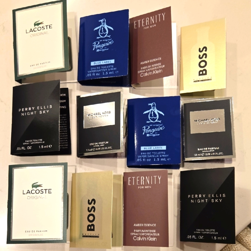 New Never Used MENS Designer Assorted Sample Set BOSS LACOSTE ETERNITY PENGUIN